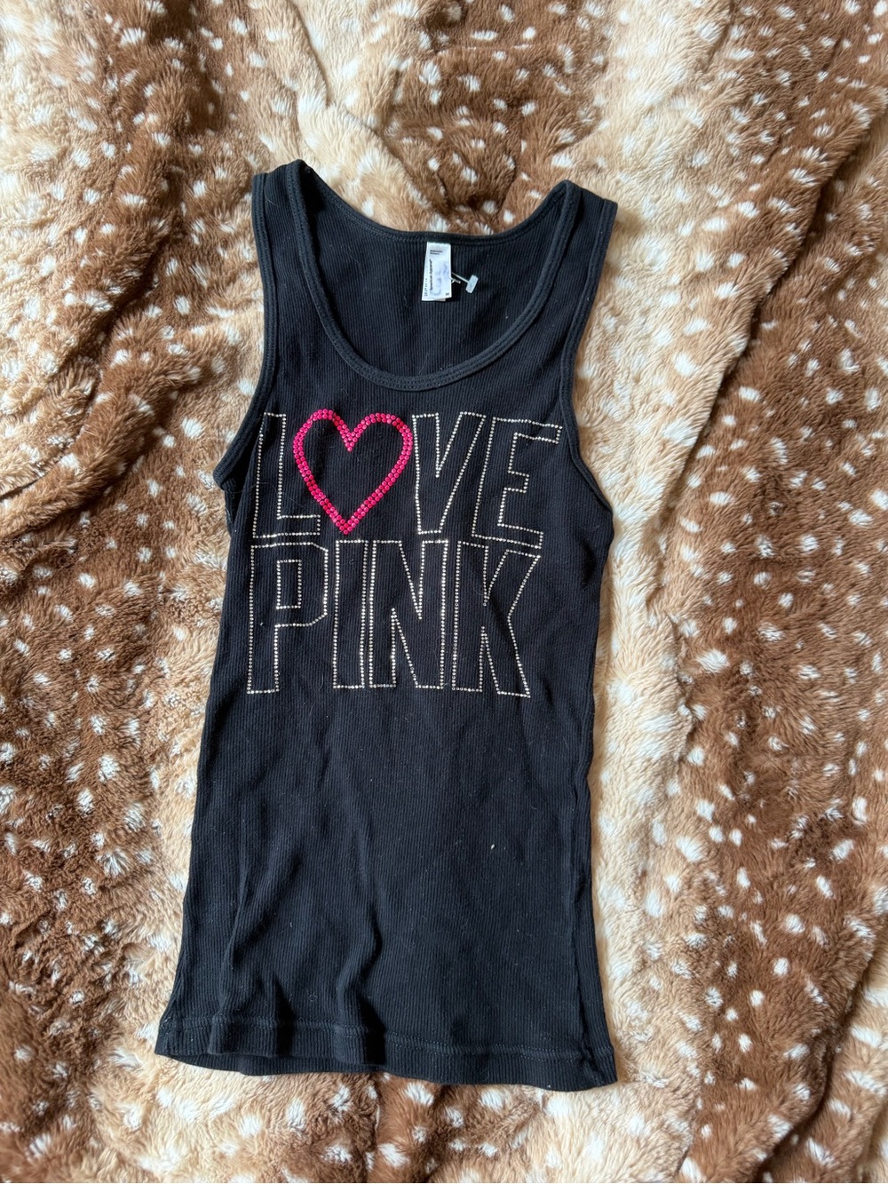 Y2K American Apparel Black Tank with LOVE PINK Logo